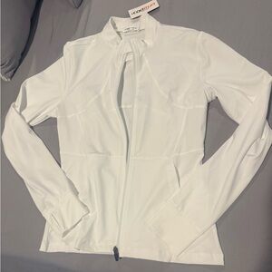 White Women's Zip-Front Active Jacket